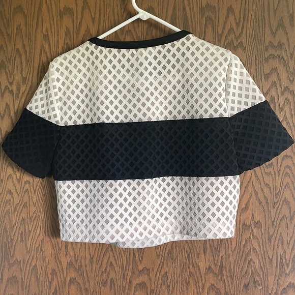 Elizabeth and James Leda Lattice Mesh Crop Top - Picture 5 of 10